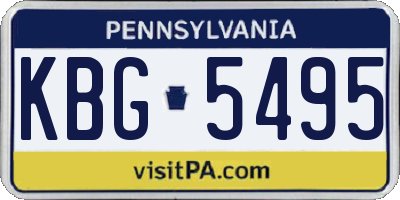 PA license plate KBG5495