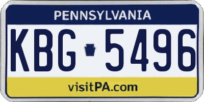 PA license plate KBG5496