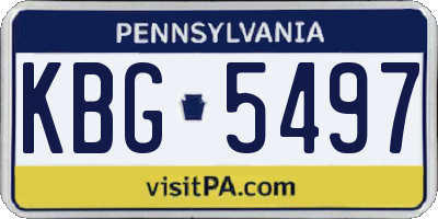 PA license plate KBG5497