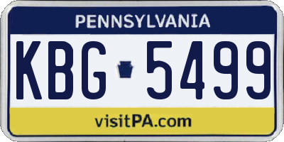 PA license plate KBG5499
