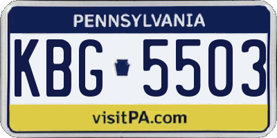 PA license plate KBG5503