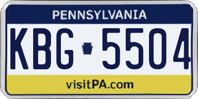 PA license plate KBG5504