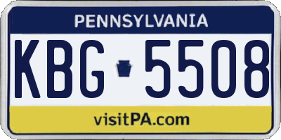 PA license plate KBG5508