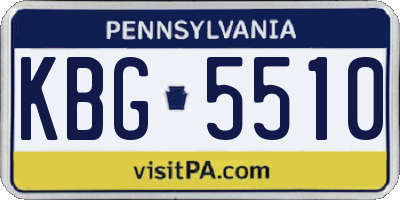 PA license plate KBG5510