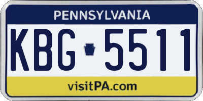 PA license plate KBG5511