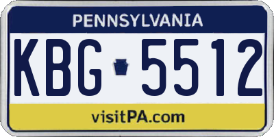PA license plate KBG5512