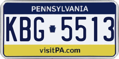 PA license plate KBG5513