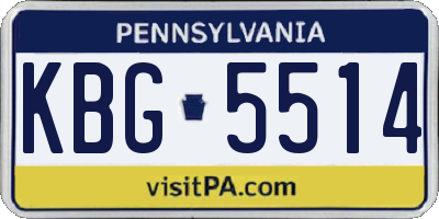 PA license plate KBG5514