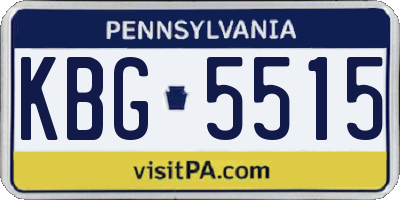 PA license plate KBG5515