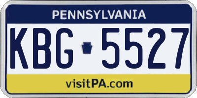 PA license plate KBG5527