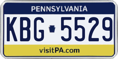 PA license plate KBG5529