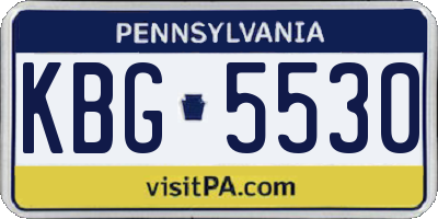 PA license plate KBG5530