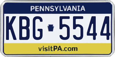 PA license plate KBG5544