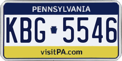 PA license plate KBG5546