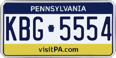 PA license plate KBG5554
