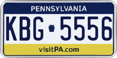 PA license plate KBG5556