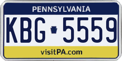 PA license plate KBG5559