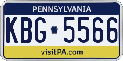 PA license plate KBG5566