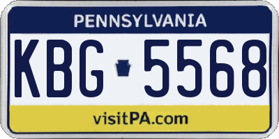 PA license plate KBG5568