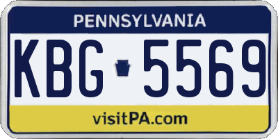 PA license plate KBG5569