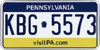 PA license plate KBG5573