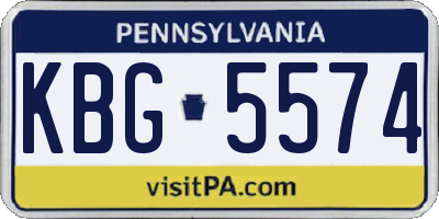 PA license plate KBG5574