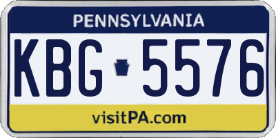 PA license plate KBG5576