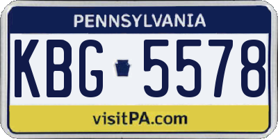 PA license plate KBG5578