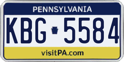 PA license plate KBG5584