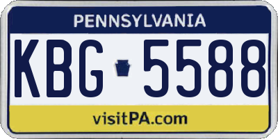 PA license plate KBG5588