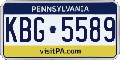 PA license plate KBG5589