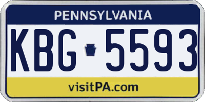 PA license plate KBG5593