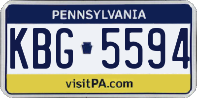 PA license plate KBG5594