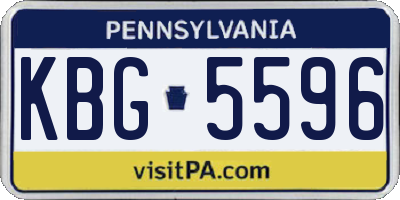PA license plate KBG5596
