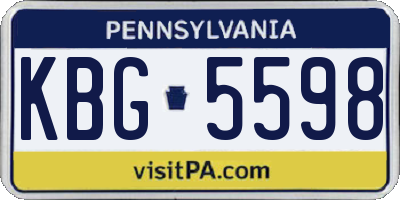 PA license plate KBG5598