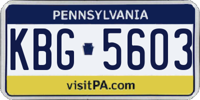 PA license plate KBG5603