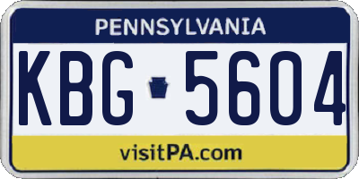 PA license plate KBG5604