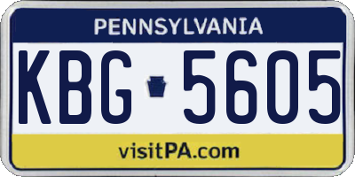 PA license plate KBG5605