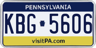 PA license plate KBG5606