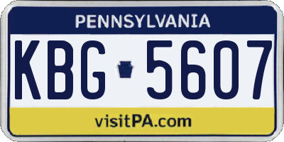 PA license plate KBG5607