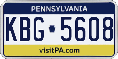 PA license plate KBG5608