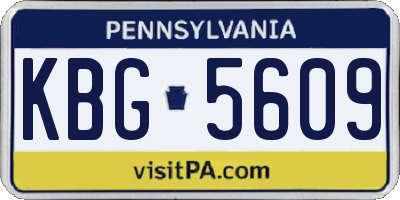 PA license plate KBG5609
