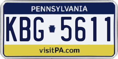 PA license plate KBG5611