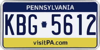PA license plate KBG5612