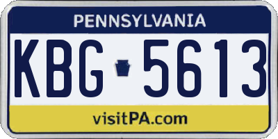 PA license plate KBG5613