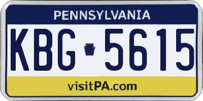 PA license plate KBG5615
