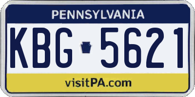 PA license plate KBG5621