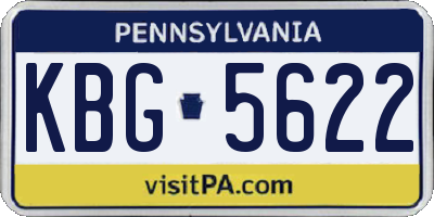 PA license plate KBG5622