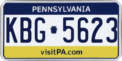 PA license plate KBG5623