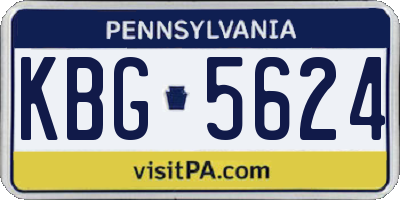 PA license plate KBG5624